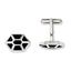 Stainless Steel Black Enamel & Polished Cufflinks for Men