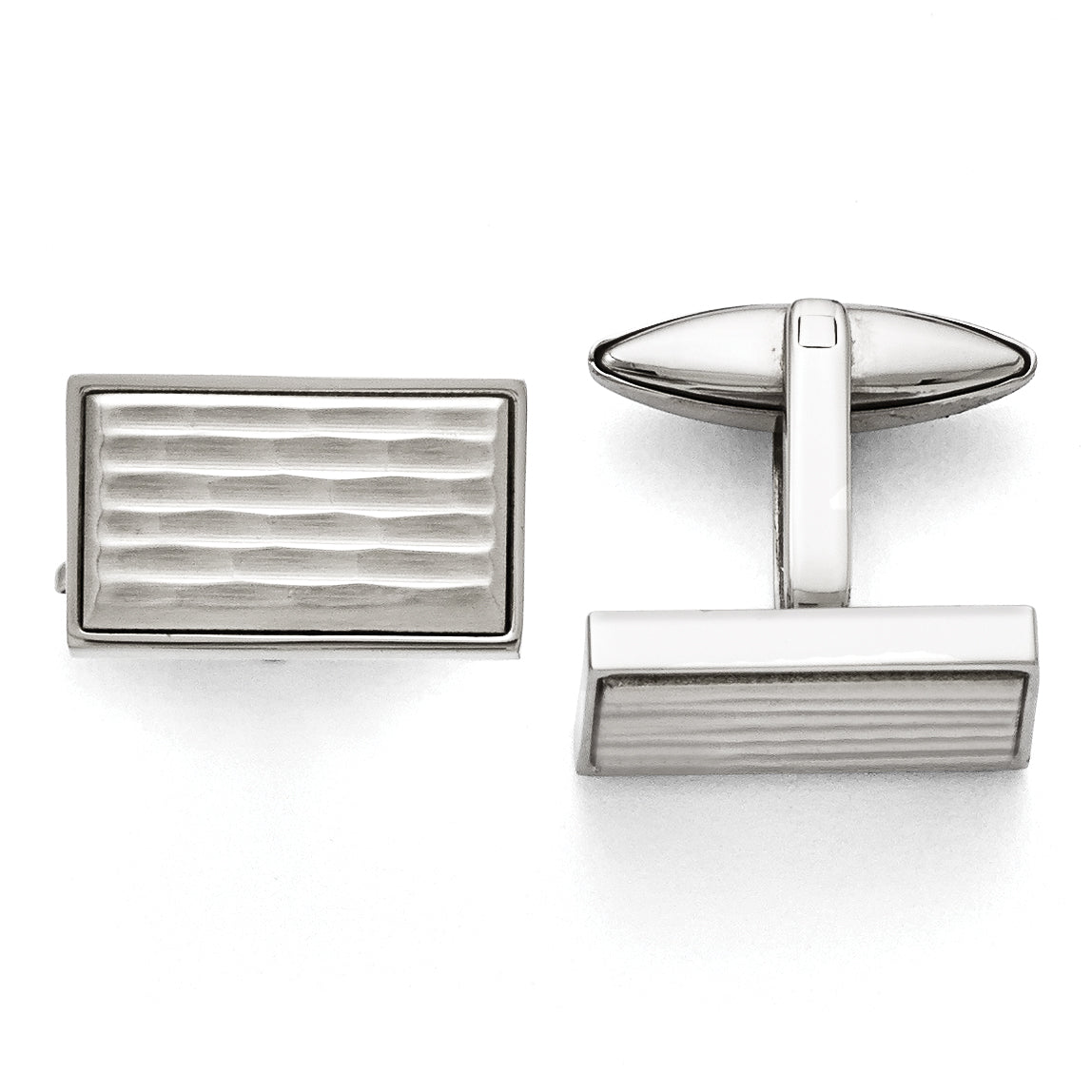 Stainless Steel Polished and Matte Cufflinks for Men