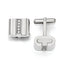 Stainless Steel Brushed and Polished with Cubic Zirconia Square Cufflinks for Men