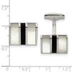 Stainless Steel Polished Mother Of Pearl and Black Onyx Cufflinks for Men