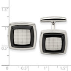 Chisel Stainless Steel Polished Black IP-plated Cufflinks
