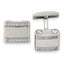 Chisel Stainless Steel Polished CZ Rounded Square Cufflinks