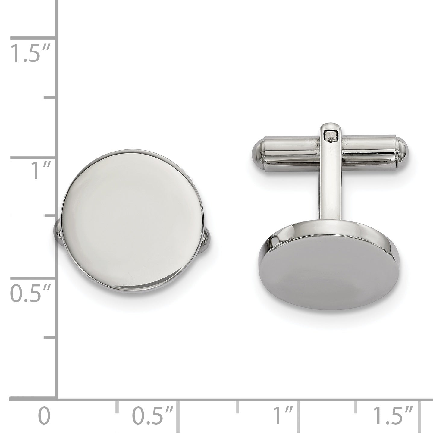 Stainless Steel Polished Circle Cuff Links Secondary image