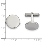 Stainless Steel Polished Circle Cufflinks for Men