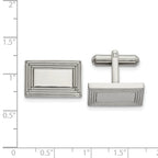 Stainless Steel Polished Rectangle Cufflinks for Men