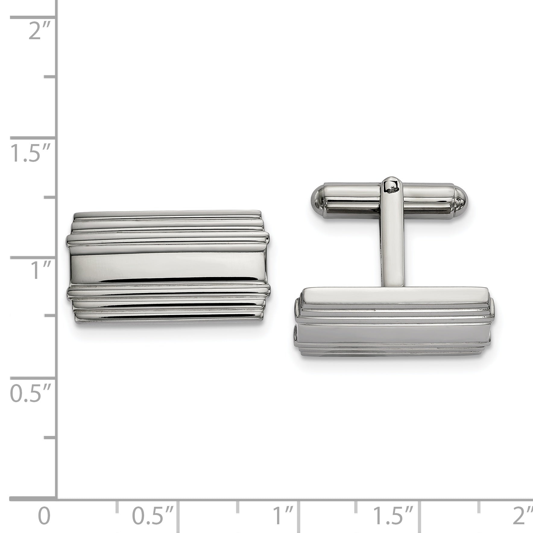 Polished Cufflinks in Stainless Steel Secondary image