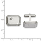 Stainless Steel Polished with Cubic Zirconia Cufflinks for Men