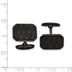 Stainless Steel Brushed and Polished Black IP-plated Cufflinks