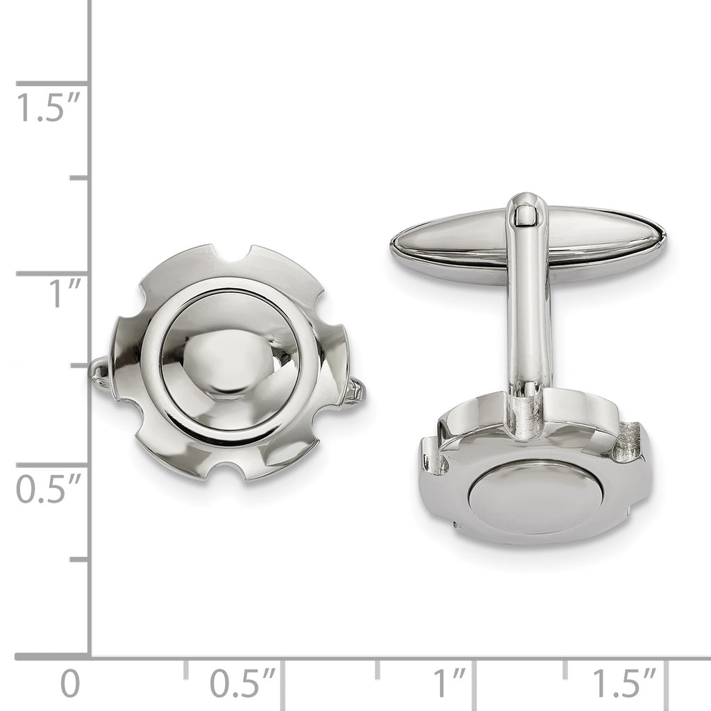 Stainless Steel Polished Cufflinks for Men
