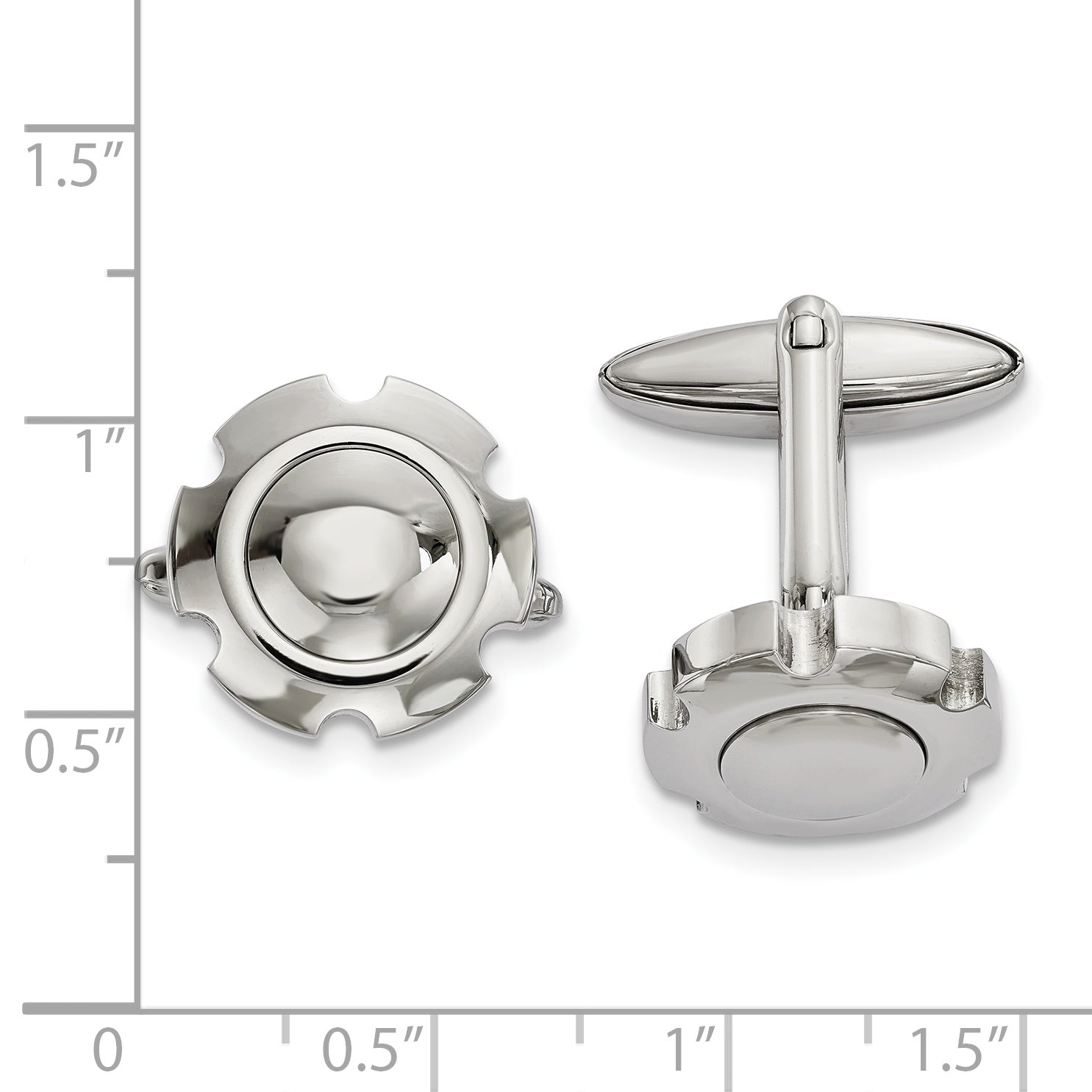 Stainless Steel Polished Cufflinks for Men