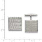 Stainless Steel Polished and Textured Square Cufflinks for Men