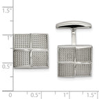 Stainless Steel Polished and Textured Square Cufflinks for Men
