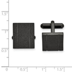 Stainless Steel Polished Black IP-plated Laser cut Cufflinks for Men