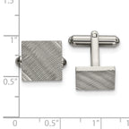 Stainless Steel Polished and Textured Square Cufflinks for Men