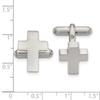Stainless Steel Polished Cross Cufflinks for Men