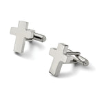 Stainless Steel Polished Cross Cufflinks for Men