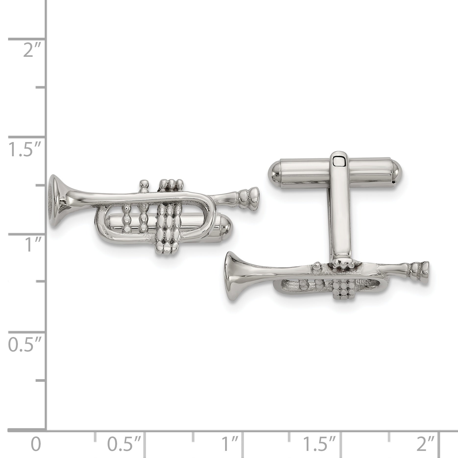 Stainless Steel Polished Trumpet Cuff Links Secondary image