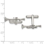 Stainless Steel Polished Trumpet Cufflinks for Men