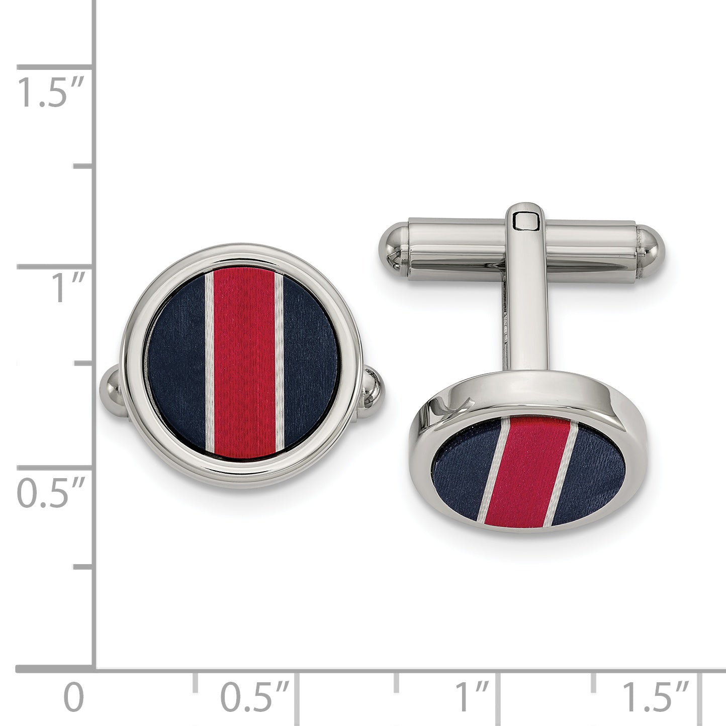 Stainless Steel Carbon Fiber & Fiberglass Inlay Cuff Links Secondary image