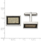 Stainless Steel Brushed and Textured Black and Yellow IP-plated Cufflinks for Men