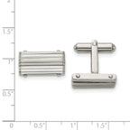 Stainless Steel Brushed and Polished Rectangle Cufflinks for Men