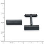 Stainless Steel Brushed and Polished Dark Grey IP-plated Cufflinks for Men