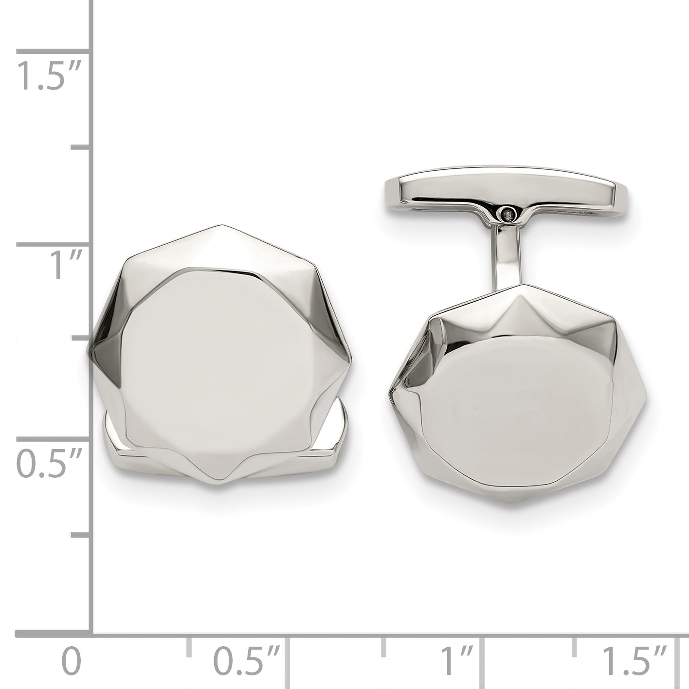 Polished Stainless Steel Geometric Cuff Links Secondary image