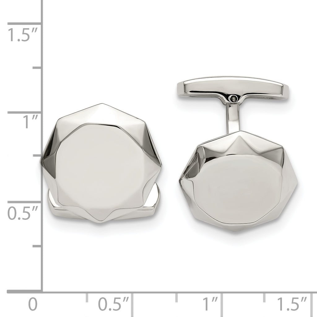 Stainless Steel Polished Geometric Cufflinks for Men
