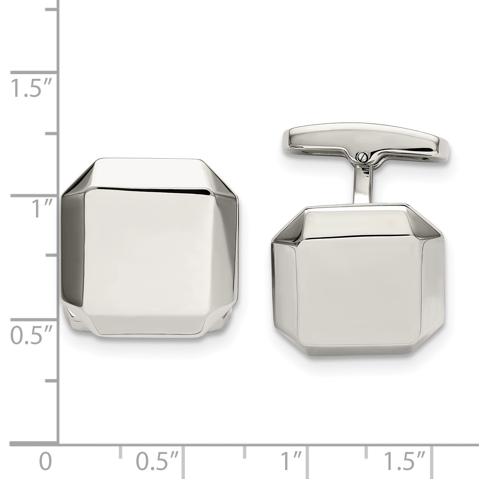 Stainless Steel Polished Cufflinks for Men