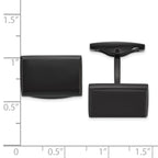 Stainless Steel Polished Black IP-plated Rectangle Cufflinks for Men