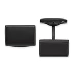 Stainless Steel Polished Black IP-plated Rectangle Cufflinks for Men