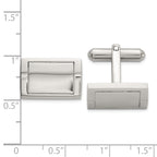 Stainless Steel Polished Rectangle Cufflinks for Men