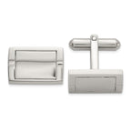 Stainless Steel Polished Rectangle Cufflinks for Men