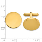 Stainless Steel Polished Yellow IP-plated Circle Cufflinks for Men