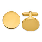 Stainless Steel Polished Yellow IP-plated Circle Cufflinks for Men