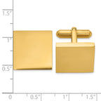 Stainless Steel Polished Yellow IP-plated Square Cufflinks for Men