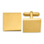 Stainless Steel Polished Yellow IP-plated Square Cufflinks for Men