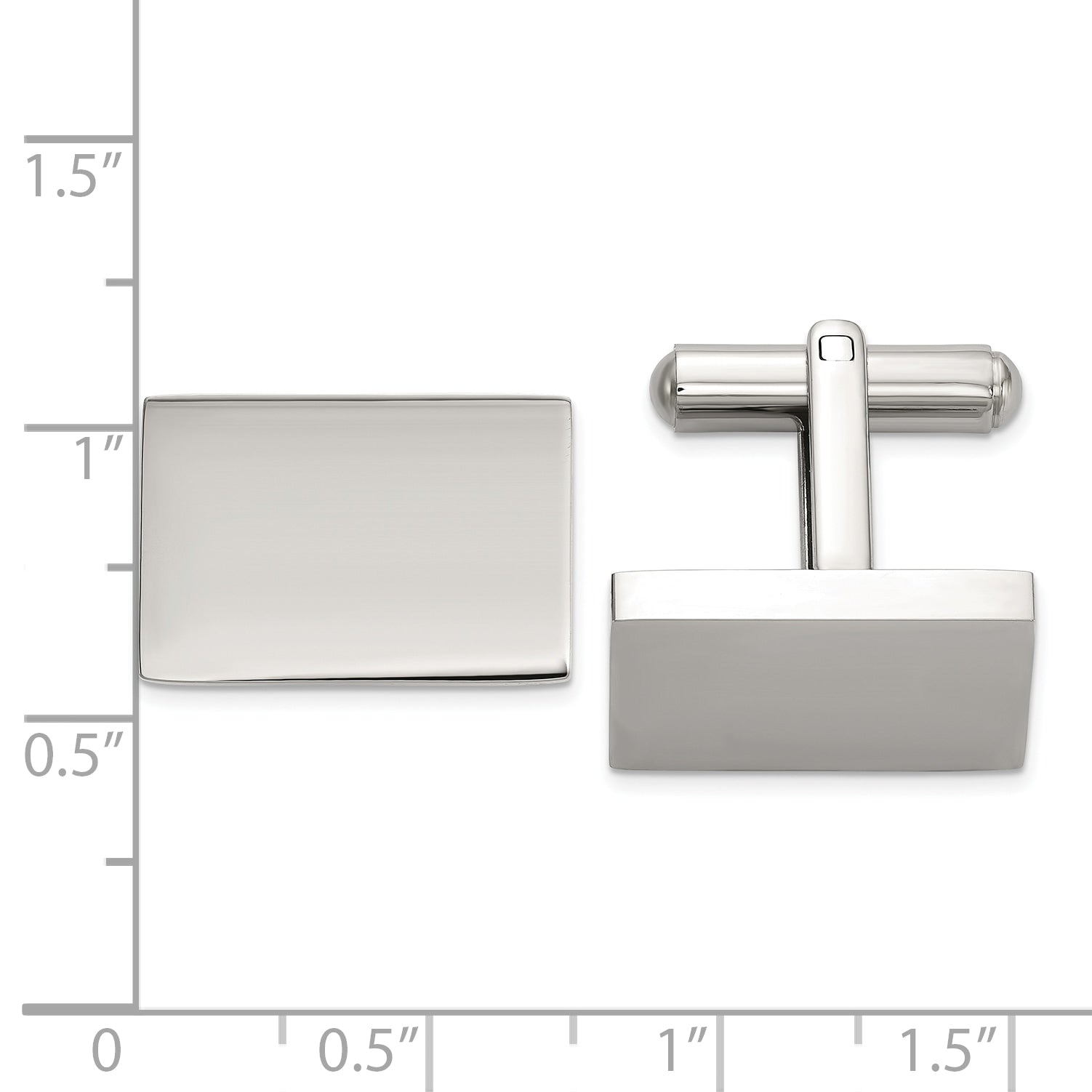 Men's Polished Stainless Steel Cuff Links