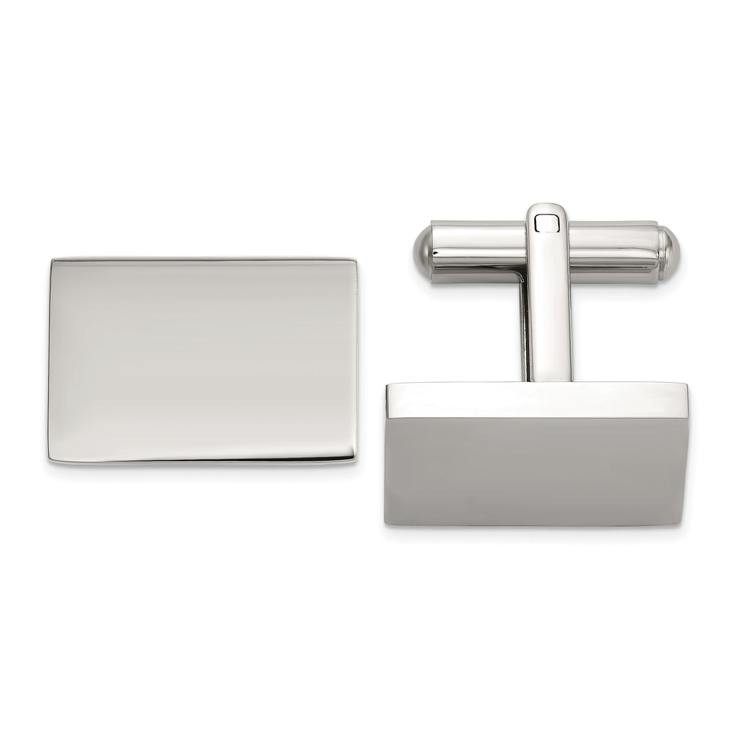 Stainless Steel Polished Rectangle Cufflinks for Men