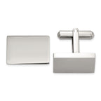 Stainless Steel Polished Rectangle Cufflinks for Men