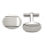 Stainless Steel Brushed and Polished Oval Cufflinks for Men