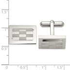 Stainless Steel Polished and Laser-cut Checkered Cufflinks for Men