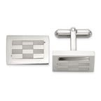 Stainless Steel Polished and Laser-cut Checkered Cufflinks for Men