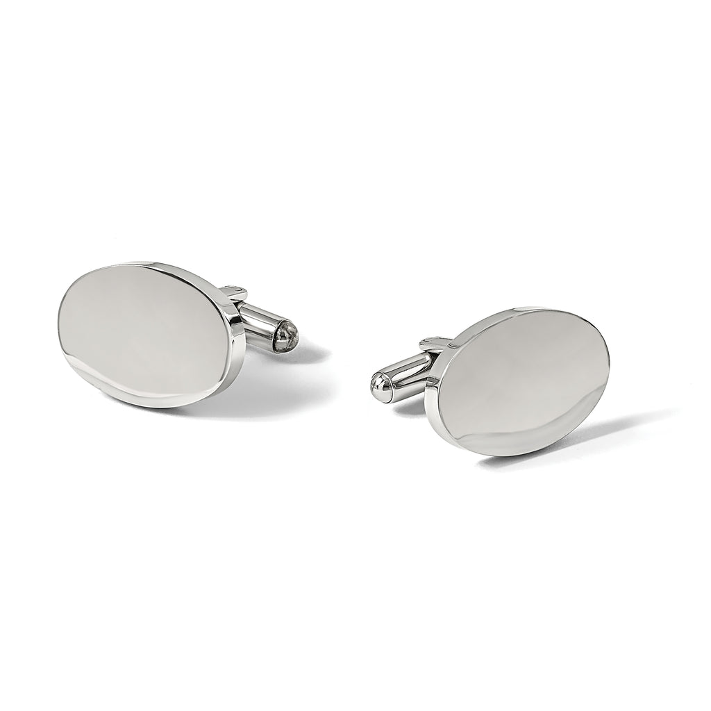 Men's Polished Stainless Steel Cuff Links