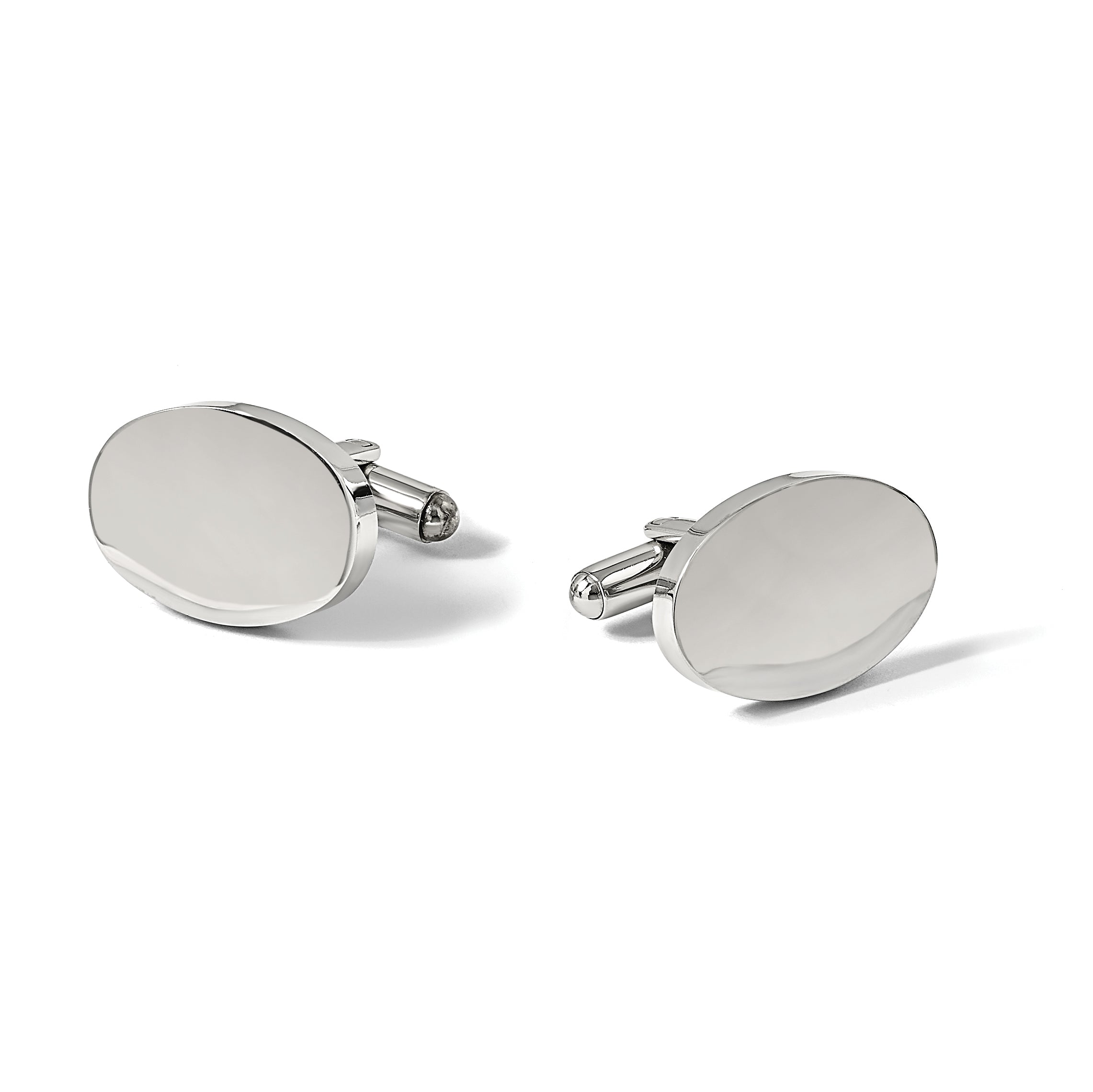 Men's Polished Stainless Steel Cuff Links