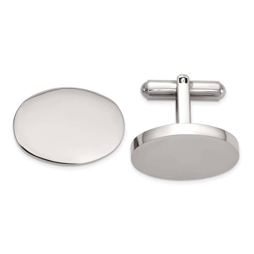 Men's Polished Stainless Steel Cuff Links