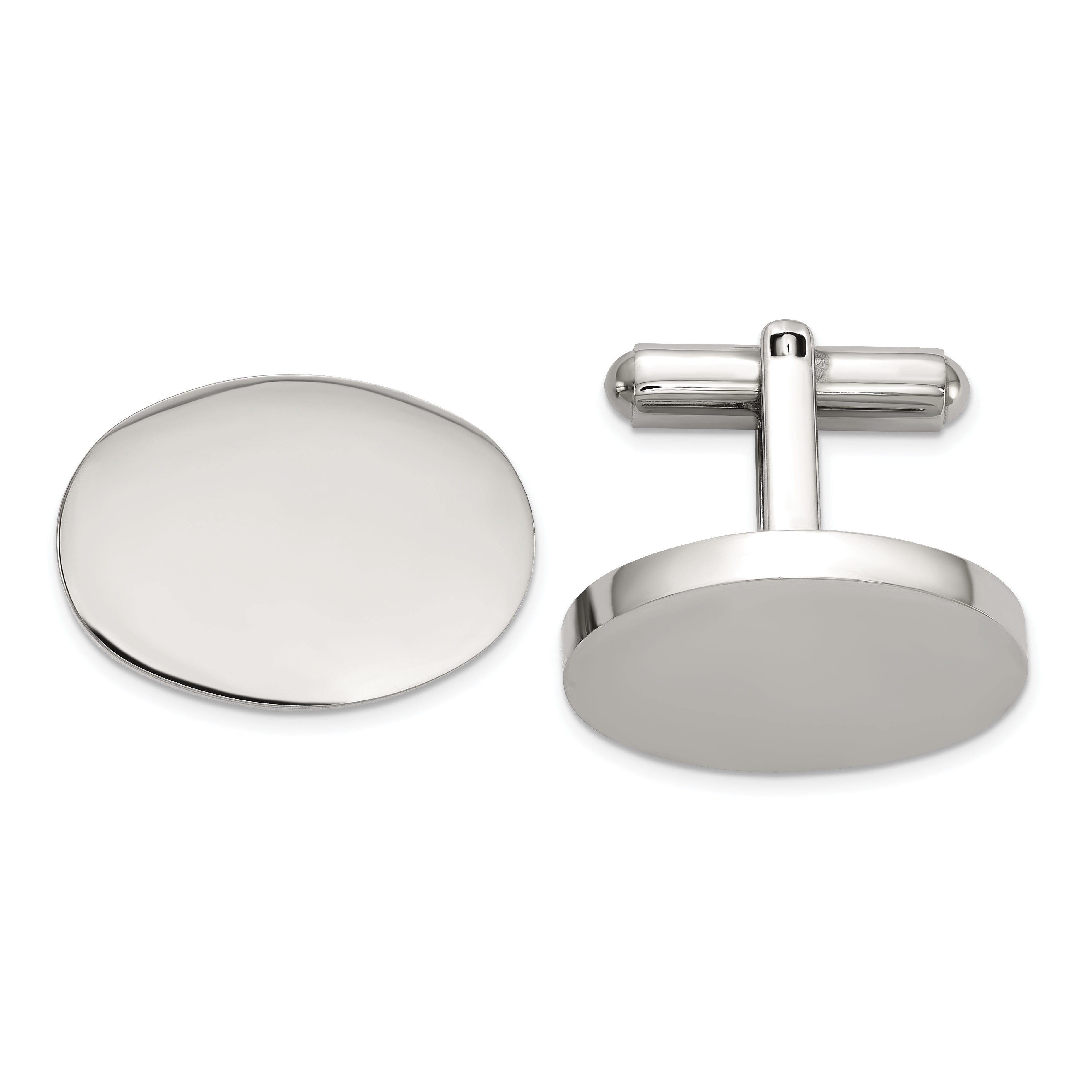 Men's Polished Stainless Steel Cuff Links