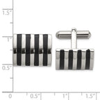 Men's Polished Enamel Stainless Steel Cuff Links