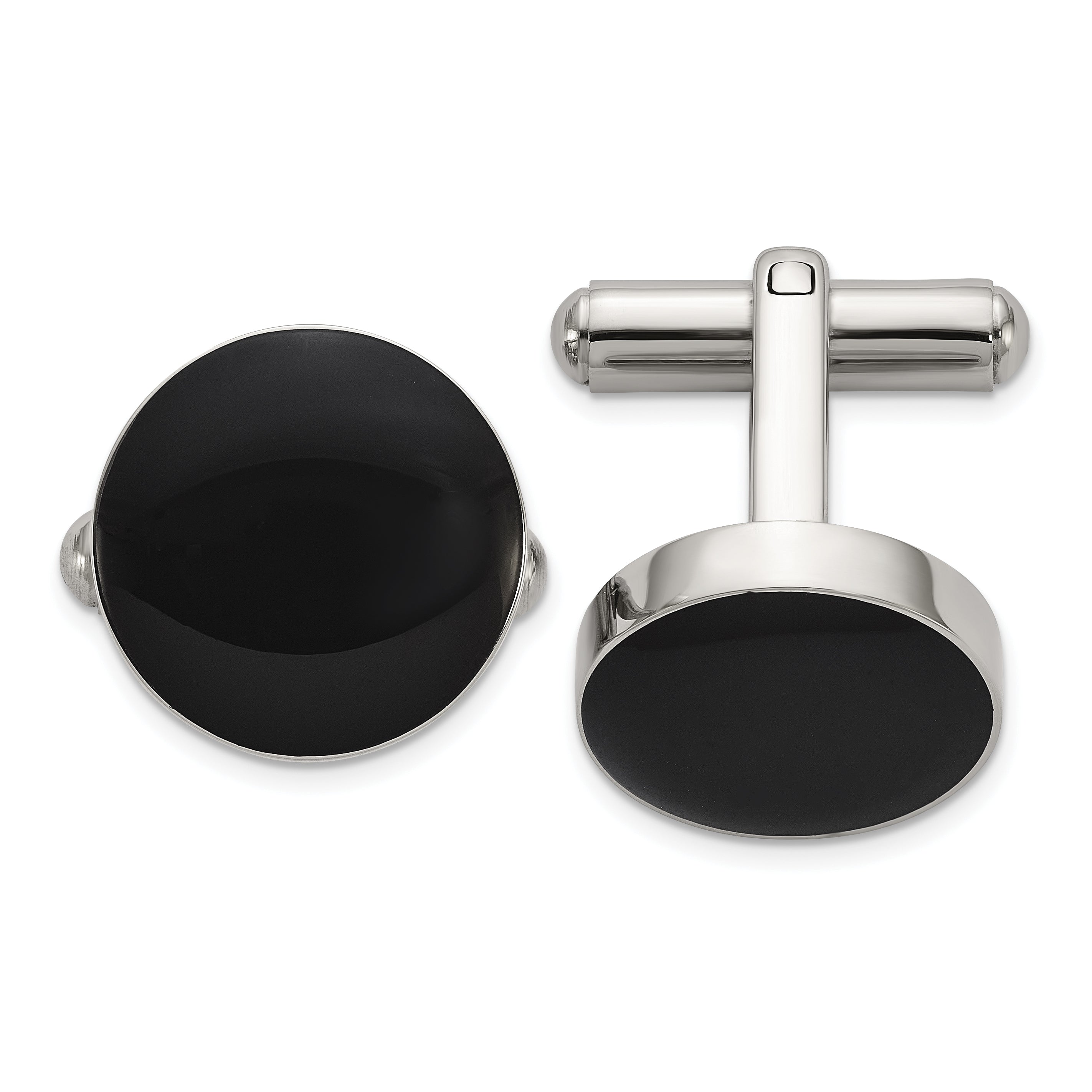 Men's Polished Enamel Stainless Steel Cuff Links Main image