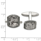 Stainless Steel Antiqued and Polished Jasper Cufflinks for Men